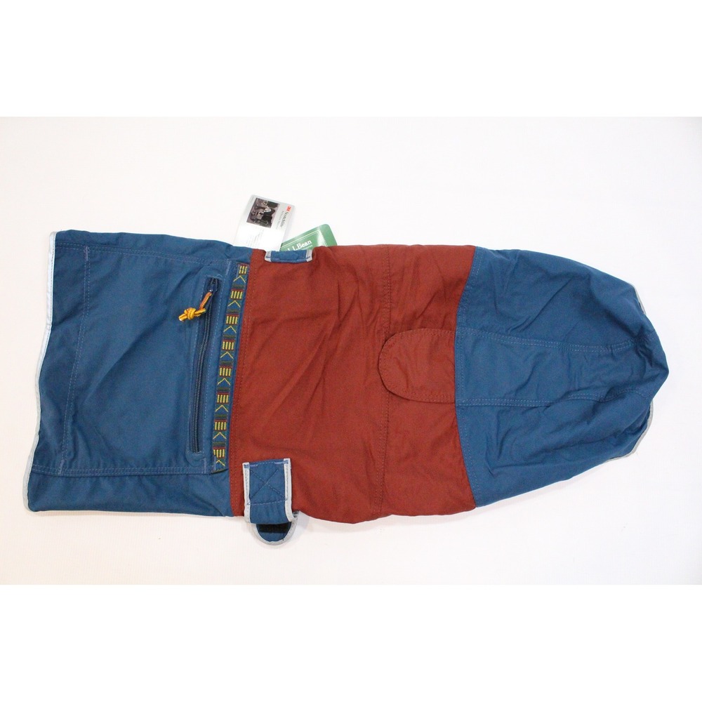 LL Bean Mountain Classic Dog Anorak Large Mariner Blue Red Reflective 519727
